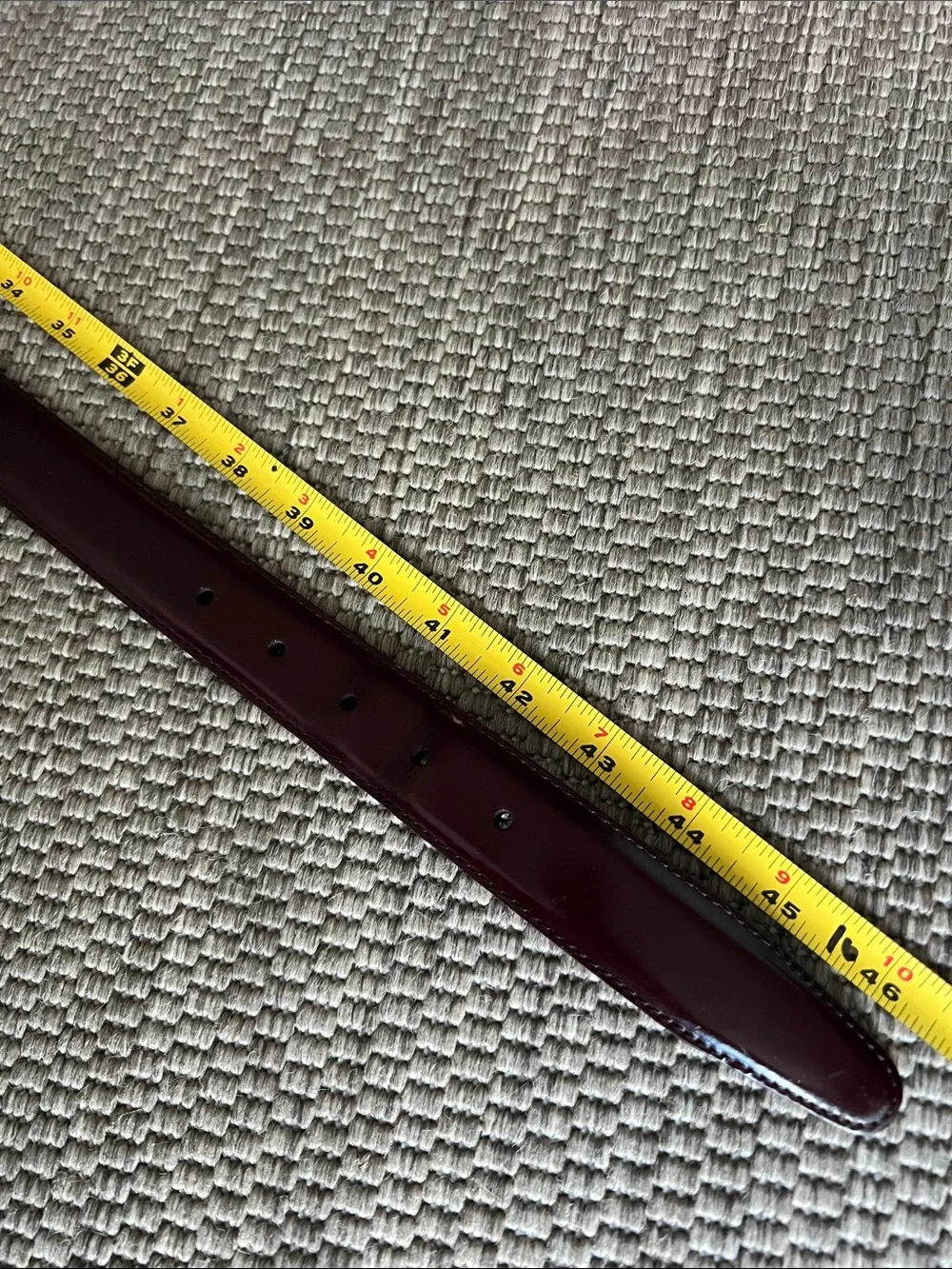 COACH Men’s Burgundy Leather and Brass Polished Cowhide #3931 Belt size 42